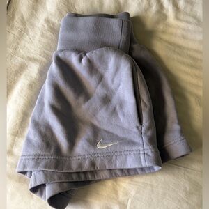 Purple Nike sweatshorts